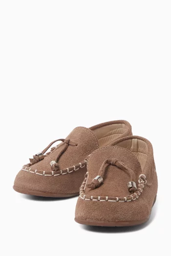 Tassel Loafers in Suede Leather
