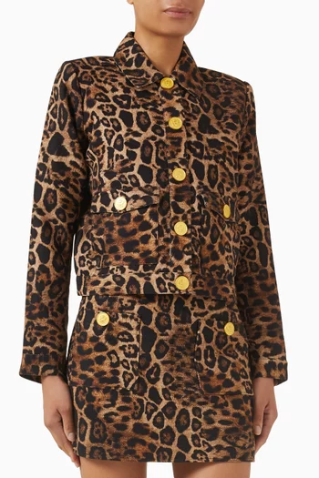 Nyx Leopard-print Cropped Jacket