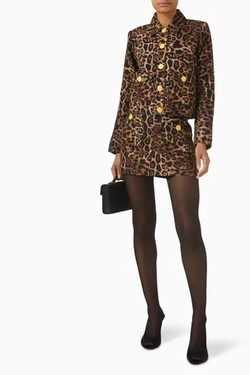 Cyra Leopard-print Mini Skirt