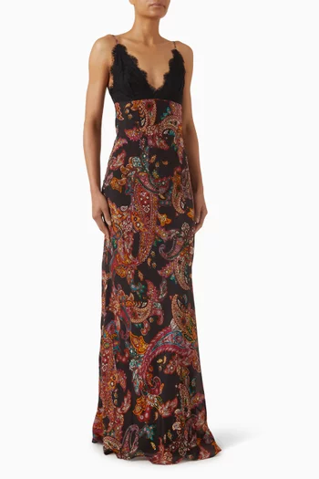 فستان سوزانا طويل بنقشة