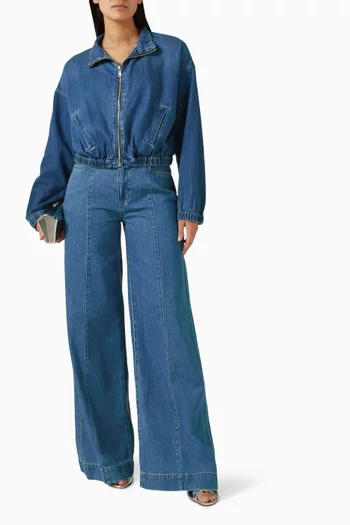 بنطال جينز ساندي بقصة ساق واسعة دينم