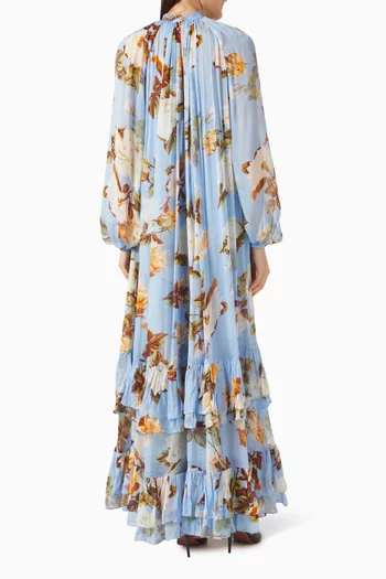 فستان كينا طويل بكشكش