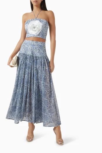 تنورة ناز طويلة كتان