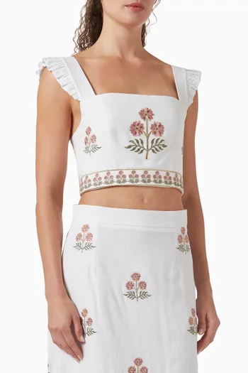 Yalda Bustier Top in Linen