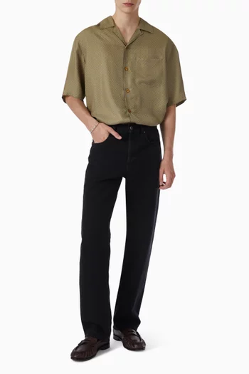 Geometric Shirt in Silk-satin