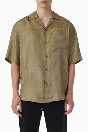 Geometric Shirt in Silk-satin