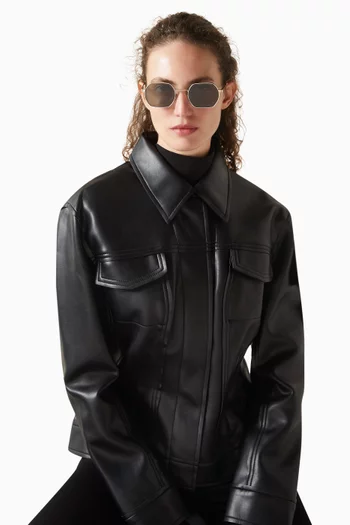 The Ben Rectangle Sunglasses in Stainless Steel