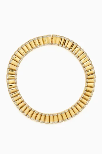 1980s Vintage Collar Necklace in 22kt Gold-plated Brass