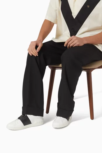 Open Sneakers in Leather