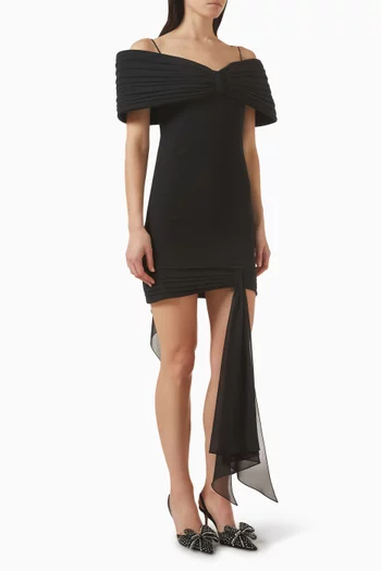Le Cadeau Off-shoulder Mini Dress in Chiffon
