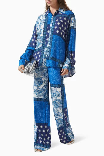 قميص ميدنايت بنقشة بيزلي فيسكوز