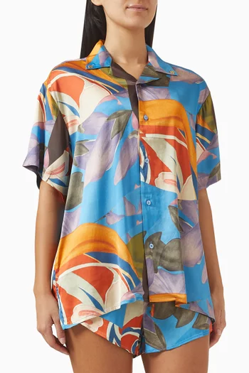 Palenque Flores Shirt in Viscose Blend