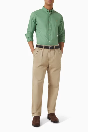 قميص بشعار لاعب البولو على الحصان قطن بوبلين