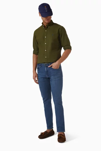 قميص بشعار لاعب البولو على الحصان قطن بوبلين