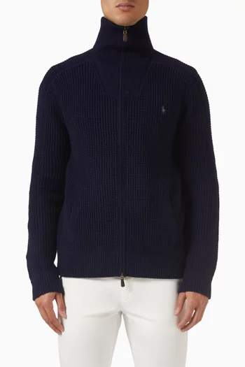 سترة بسحّاب قطن وصوف