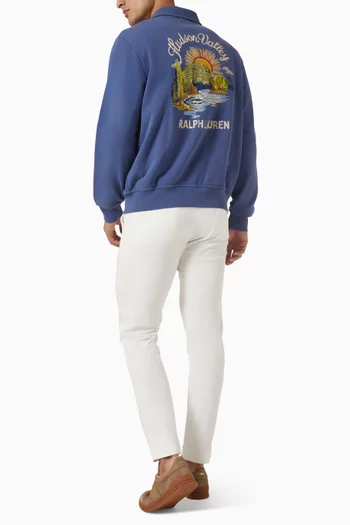 Graphic Baseball Sweatshirt in Cotton