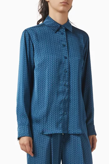 Logo-print Shirt in Satin