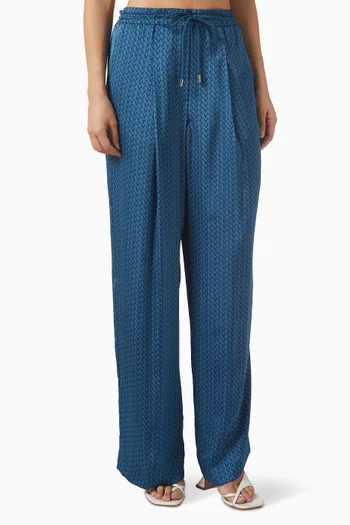 Logo Jacquard Sweatpants in Satin