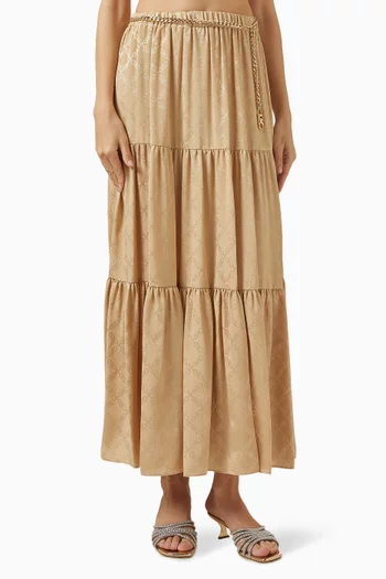 Logo Maxi Skirt in Jacquard