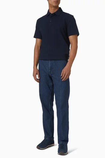 Polo Shirt in Bubble-knit