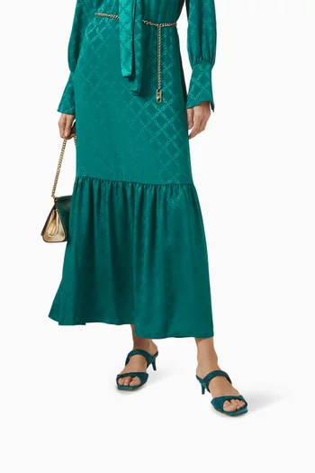 حذاء كيانا مفتوح من الخلف بتصميم ملفوف وكعب 50 مم ستان إصدار حصري للشرق الأوسط 