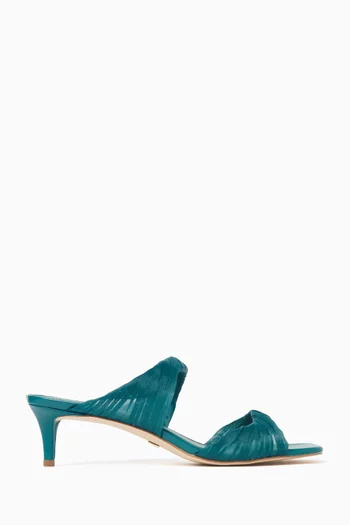 حذاء كيانا مفتوح من الخلف بتصميم ملفوف وكعب 50 مم ستان إصدار حصري للشرق الأوسط 