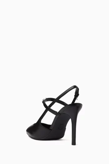 حذاء كلاسيك دينا فليكس بسير خلفي وكعب 95 مم جلد