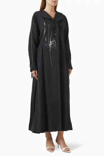 Embroidered Abaya in Viscose-blend