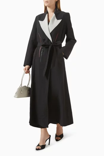 Trench Coat Abaya in Linen