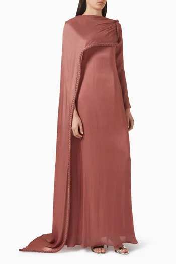 Whispers of Silk Cape Gown