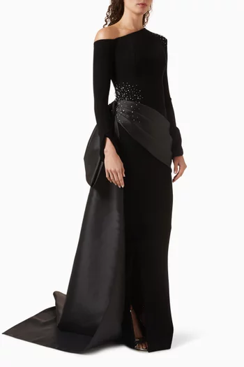 Embellished Slit Gown