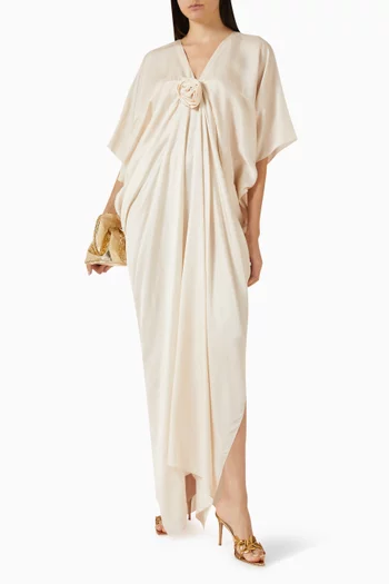 Draped Flower-detail Kaftan