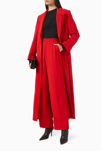 Ghaida Long Jacket in Crepe