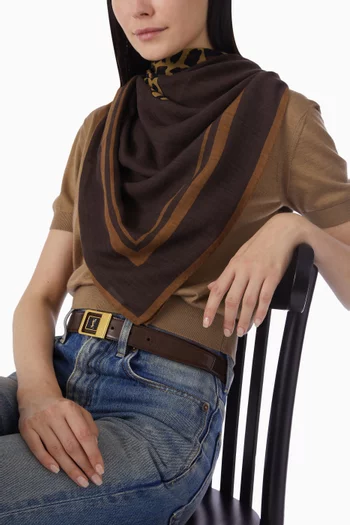 Cassandre Square Scarf in Wool Twill