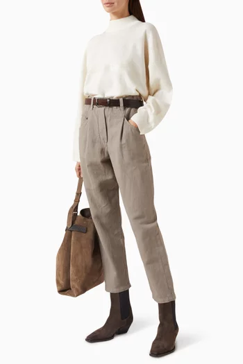 Five-pocket Pants in Cotton Blend