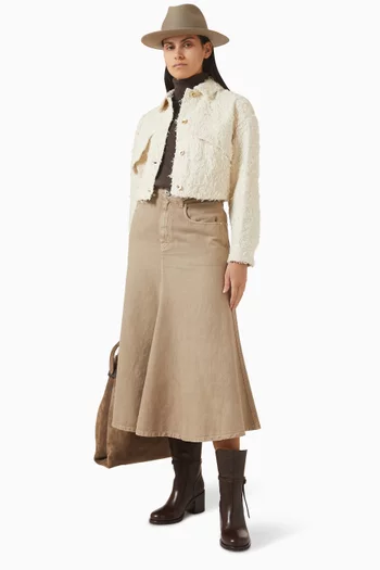 Five-pocket Flared Skirt in Cotton Blend
