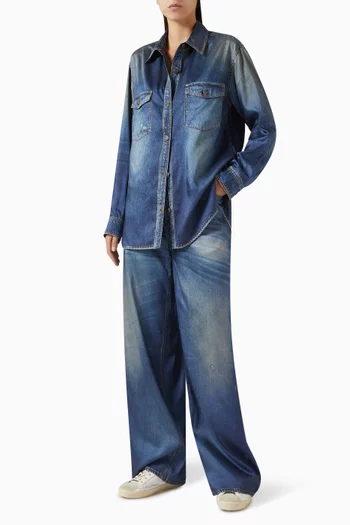 Melody Distressed Wide-leg Jeans