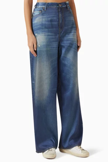 Melody Distressed Wide-leg Jeans