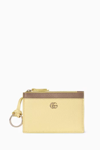 GG Marmont Zip Key Pouch in Leather