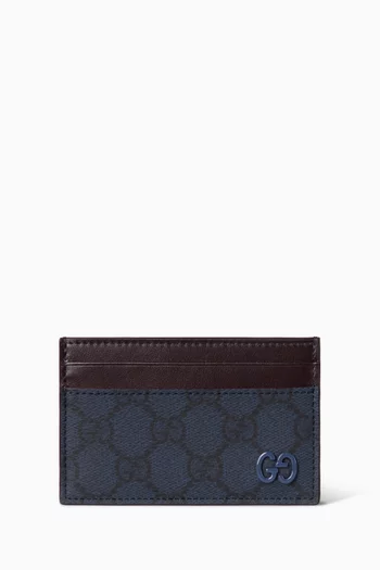 حافظة بطاقات طويلة جلد وقنب سوبريم بحرفي GG