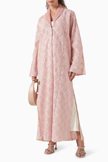 Sequin-embellished Abaya in Net