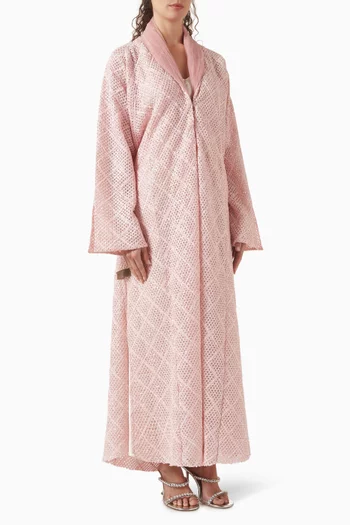 Sequin-embellished Abaya in Net