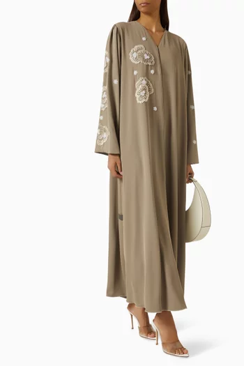 3D Floral-embellished Abaya
