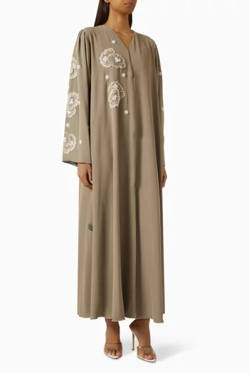 3D Floral-embellished Abaya