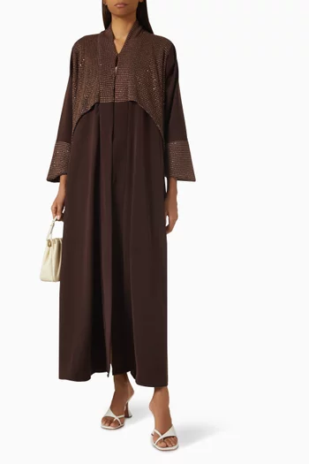 Structured Front Overlay Abaya