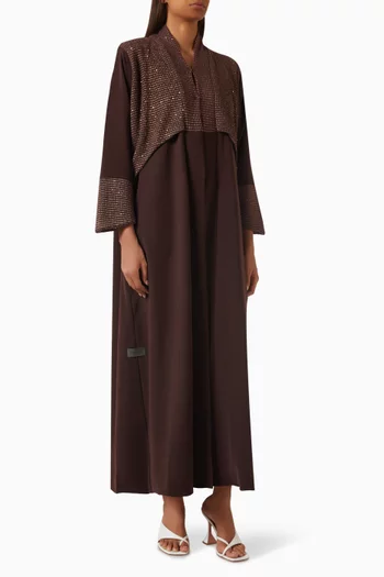 Structured Front Overlay Abaya