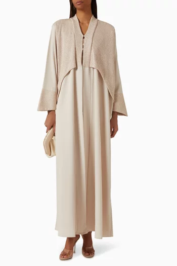 Structured Front Overlay Abaya
