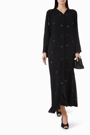 Star & Moon Bead-embellished Abaya