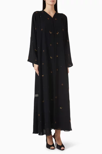 Star & Moon Bead-embellished Abaya