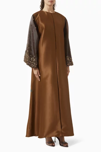 Embellished Puff-sleeve Abaya